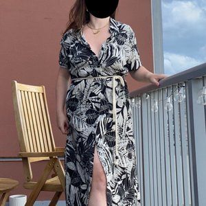 Zara Leaf Print Wrap Dress